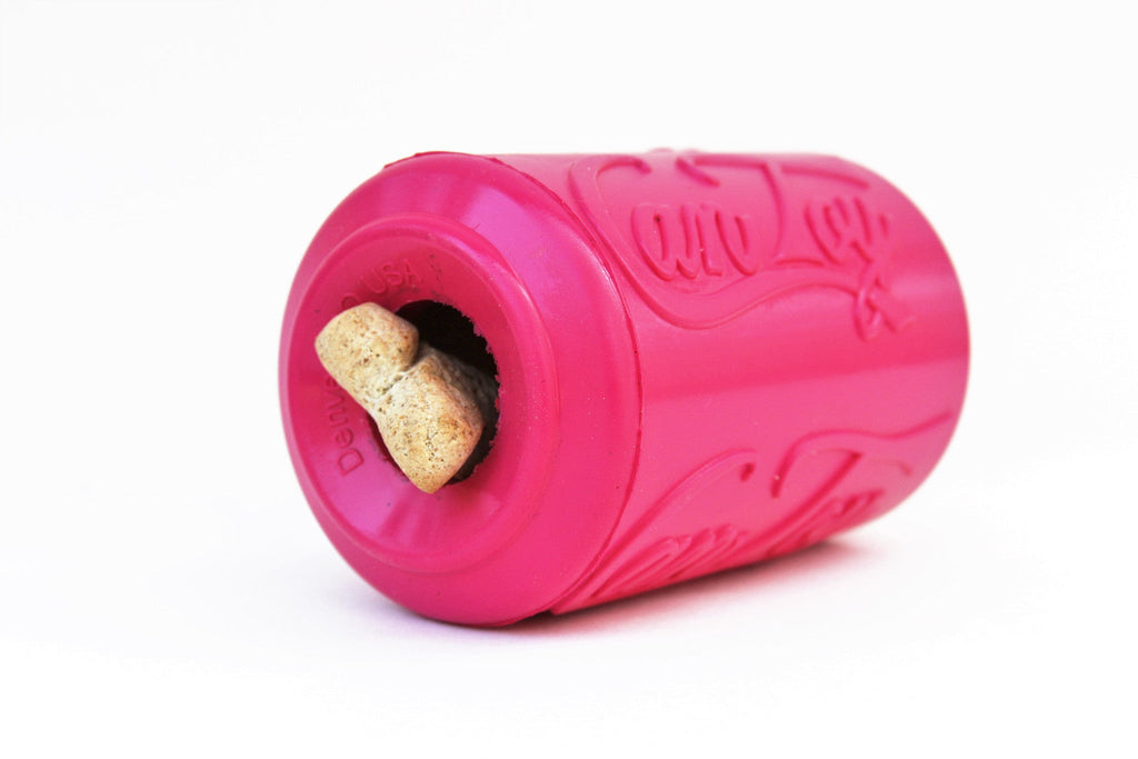 Puppy Can Toy Durable Rubber Chew & Treat Dispenser – Pink