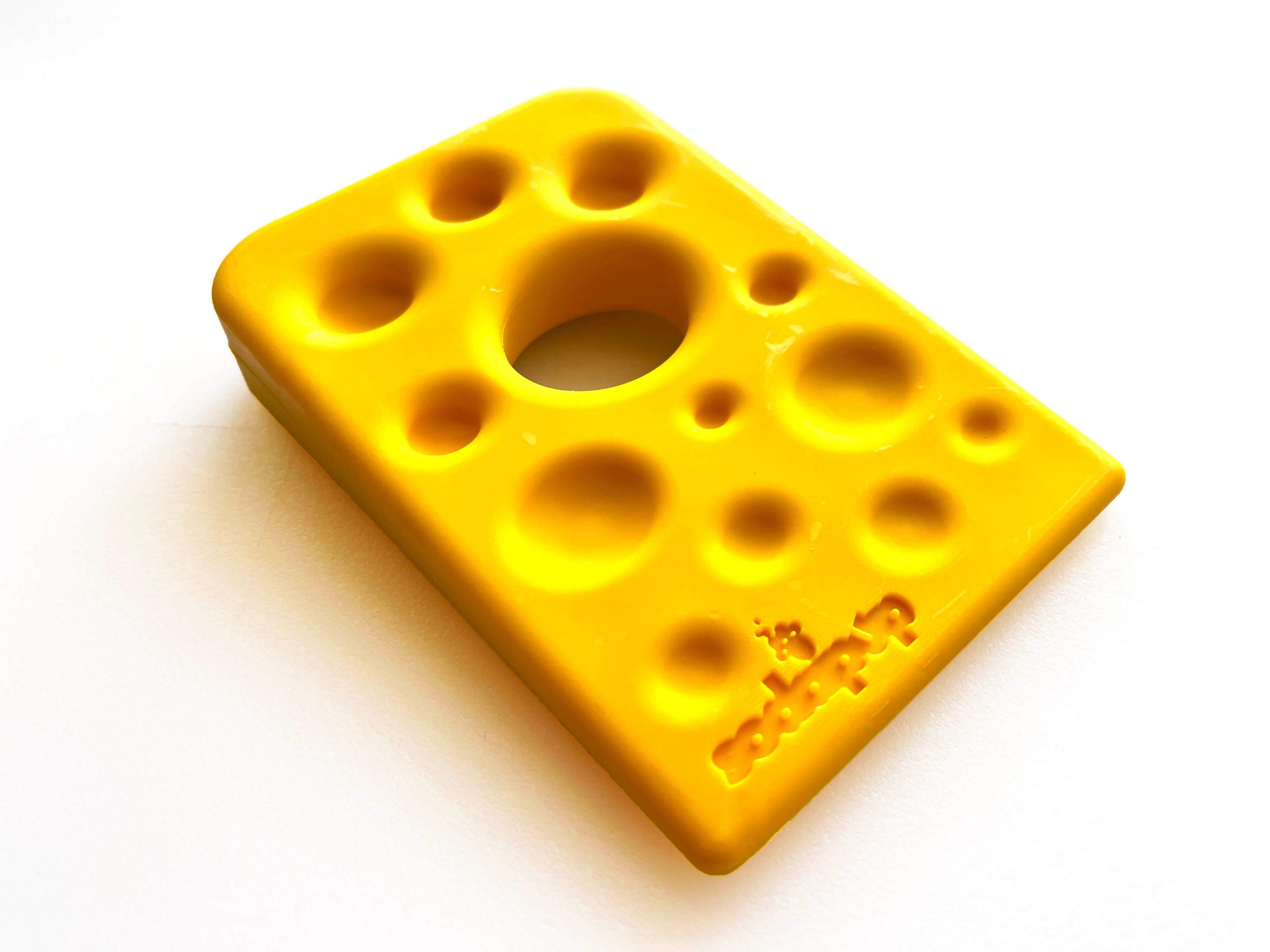 Swiss Cheese Wedge eChew Durable Dog Chew Toy, 5.5" for Power Chewers