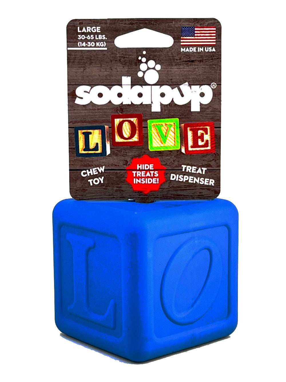 Love Cube Rubber Dog Chew Toy & Treat Dispenser – Large
