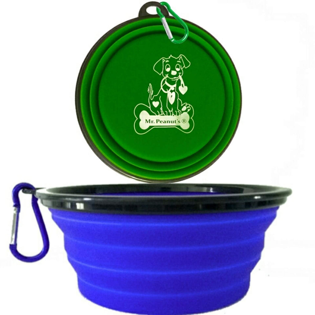 2 Pak XL 34oz Collapsible Travel Bowls for Larger Pets