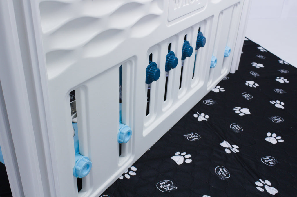 Puppy Feeding Panel with Adjustable Bowls and Water Stations, 38" x 28"