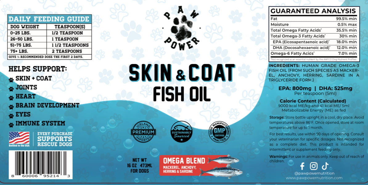 Skin & Coat Omega-3 Fish Oil for Dogs & Cats, 16 oz Pump