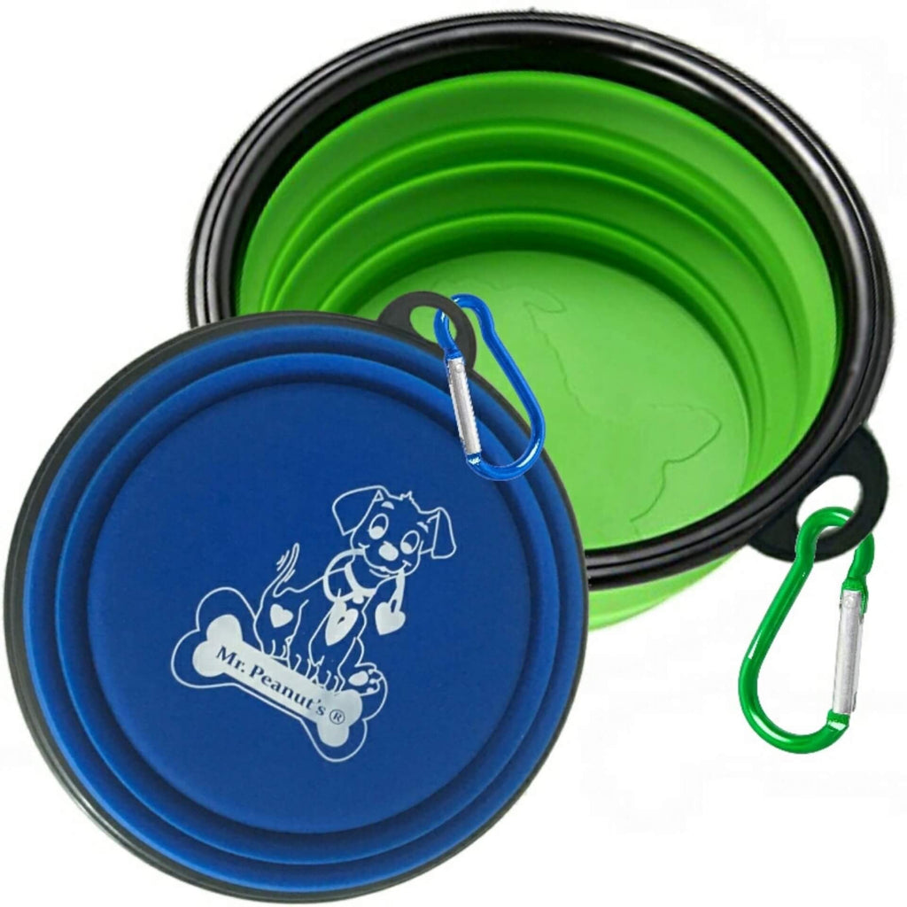 2 Pak XL 34oz Collapsible Travel Bowls for Larger Pets