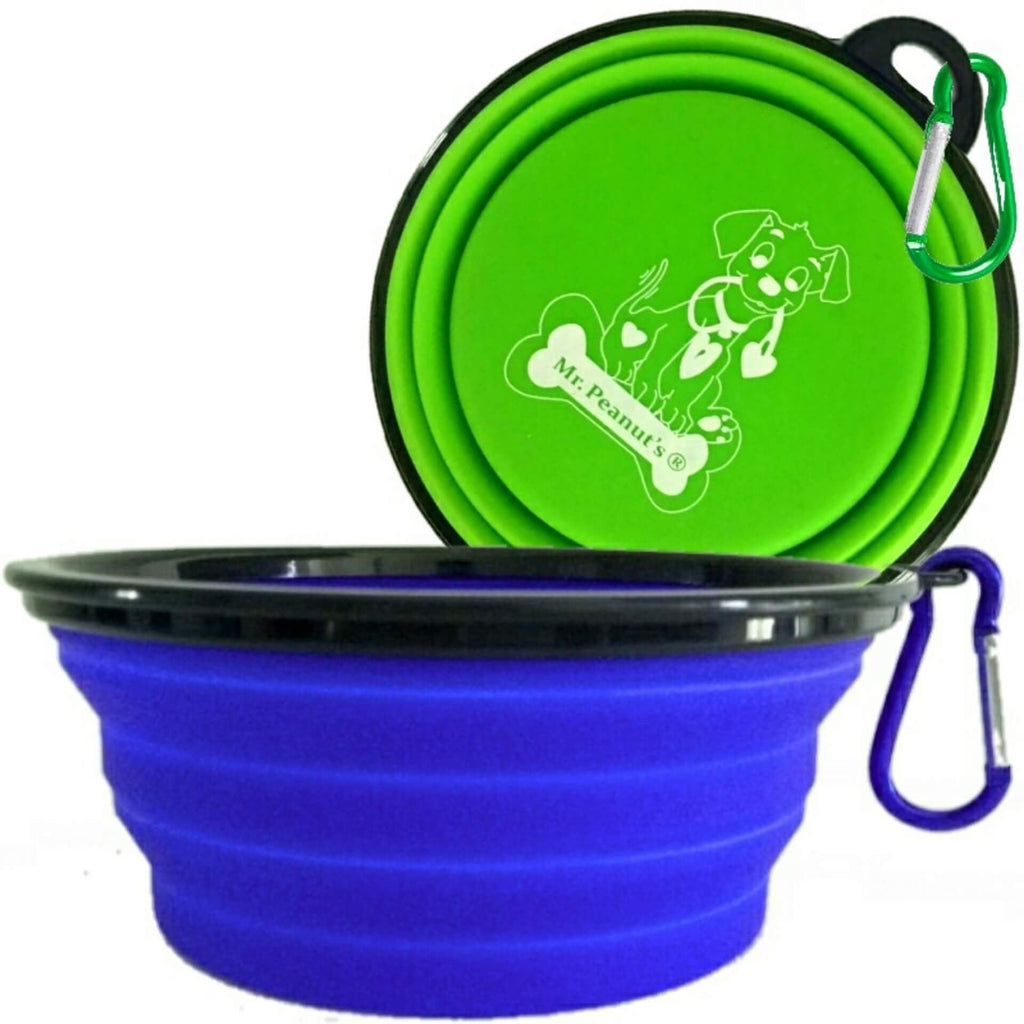 2 Pak XL 34oz Collapsible Travel Bowls for Larger Pets