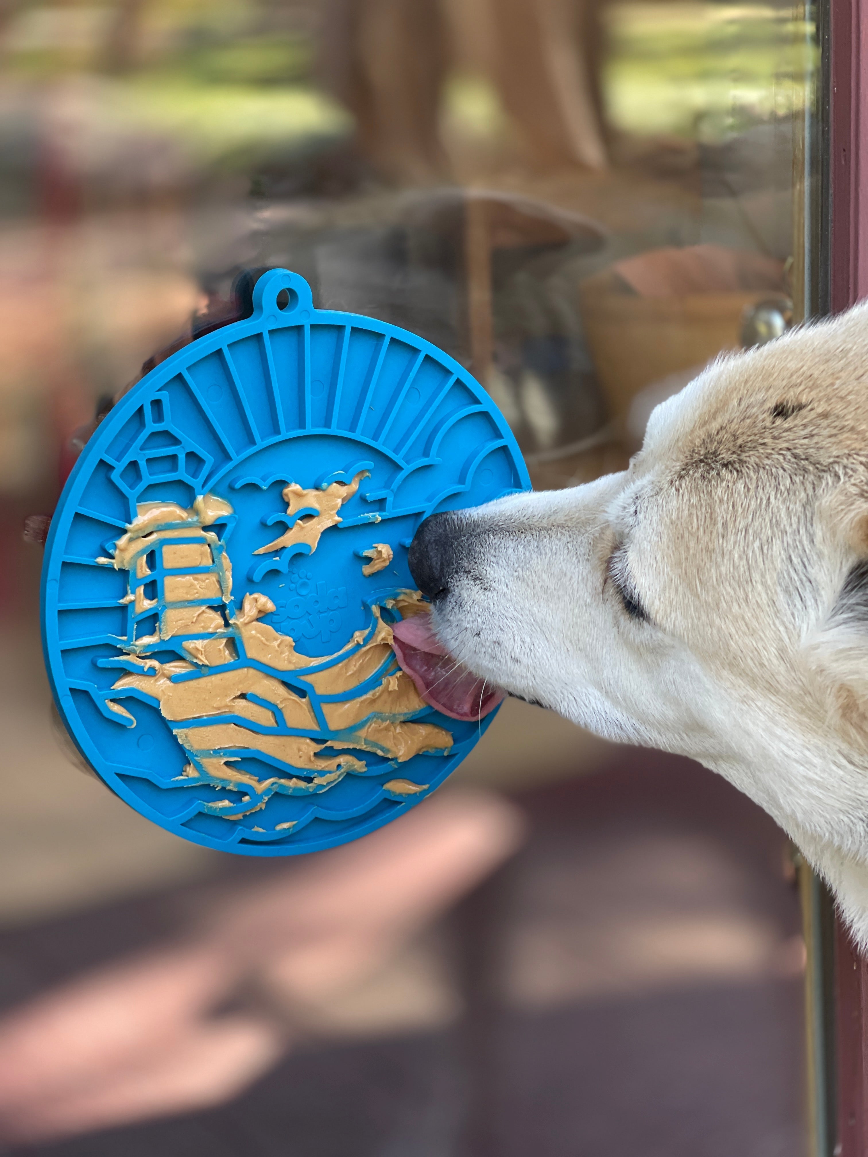 Lighthouse Dog Lick Mat with Suction Cups, 8" Diameter