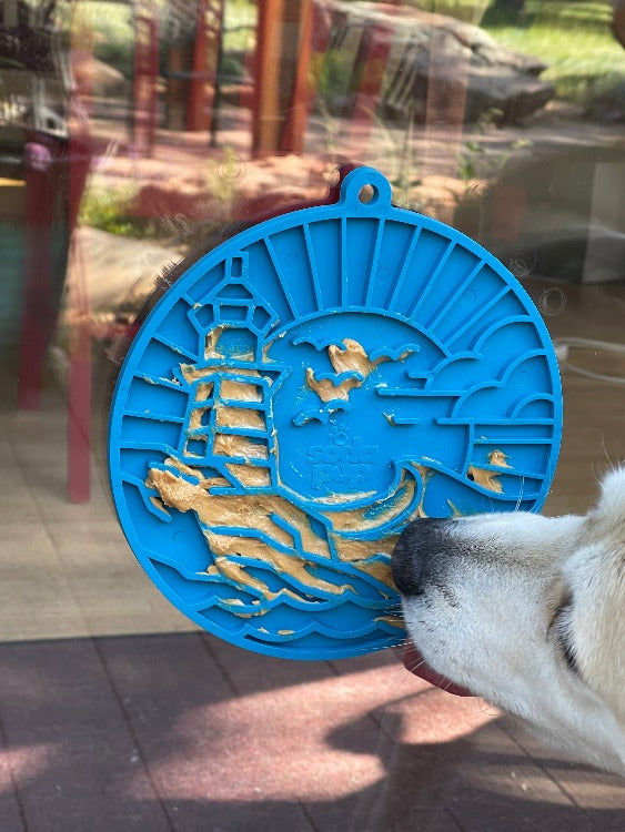 Lighthouse Dog Lick Mat with Suction Cups, 8" Diameter