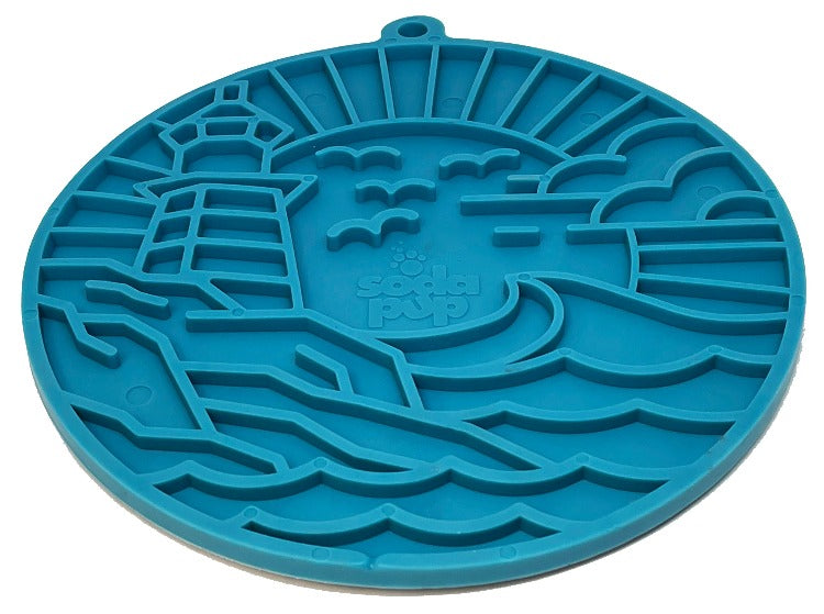 Lighthouse Dog Lick Mat with Suction Cups, 8" Diameter