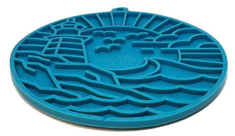 Lighthouse Dog Lick Mat with Suction Cups, 8" Diameter