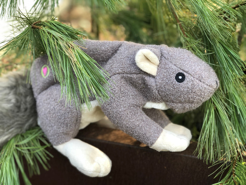 Feller Squirrel Plush Dog Toy with Squeaker, Two Sizes