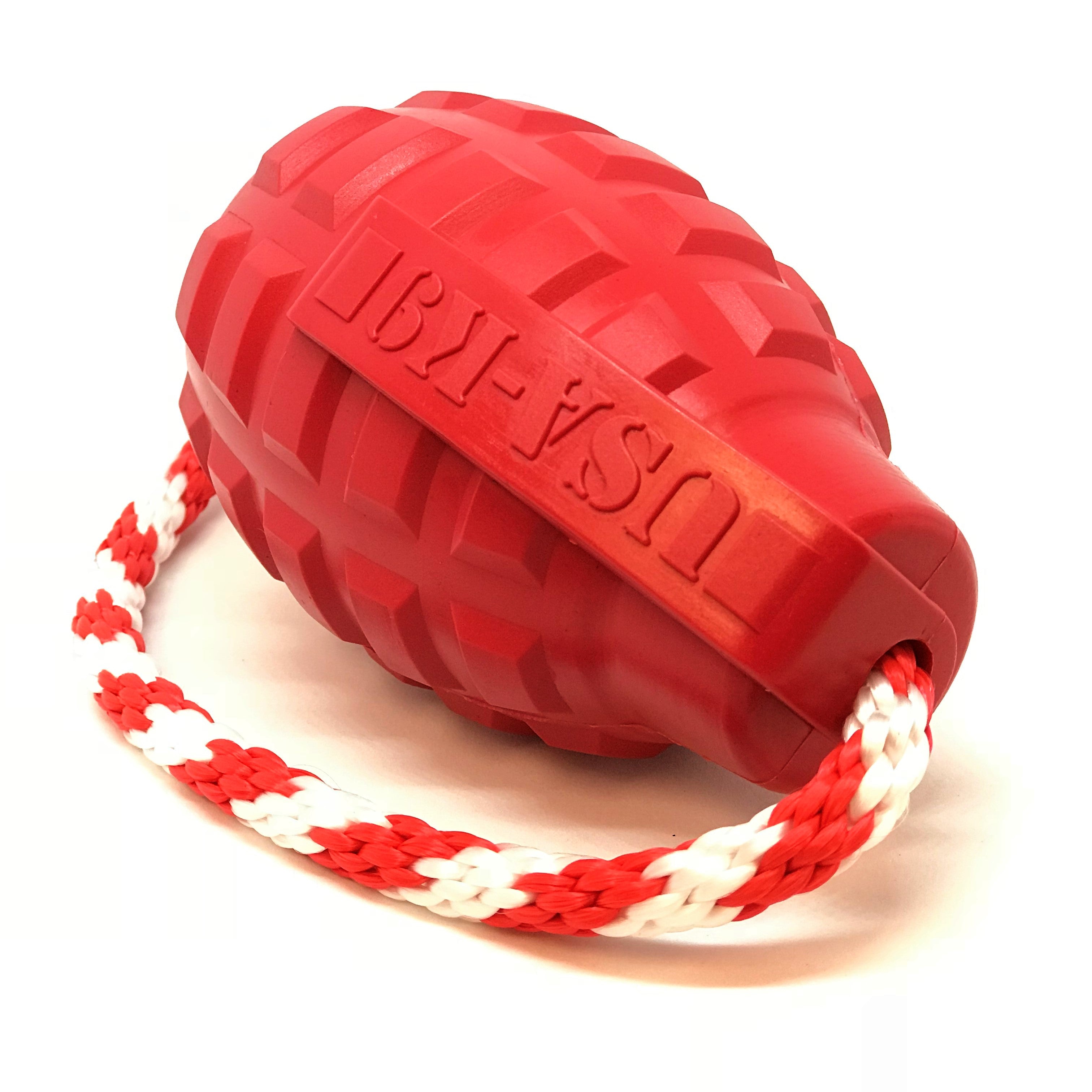 USA-K9 Grenade Rubber Dog Chew Toy, Large (30-60 lbs)