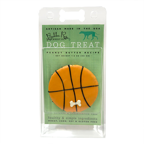 Peanut Butter Basketball Dog Treats, All-Natural, Case of 12