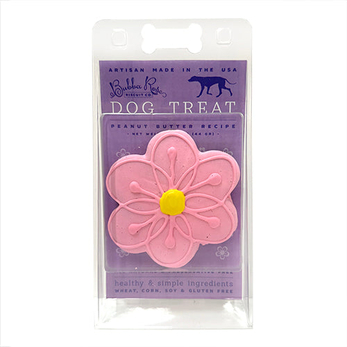 Large Peanut Butter Flower Dog Treat, All-Natural, Case of 12