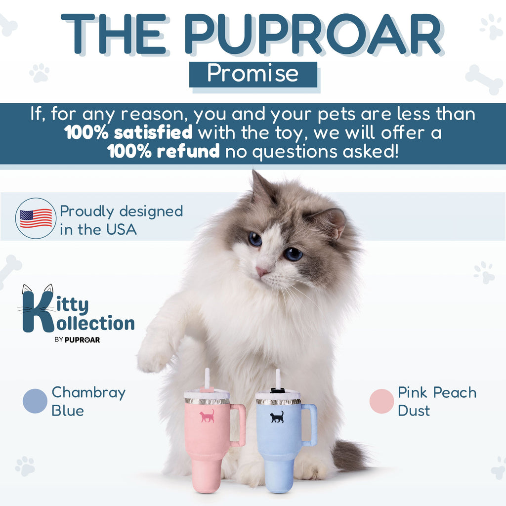 PUPROAR Kitty Cup Plush Cat Toy with Catnip and Crinkle Paper