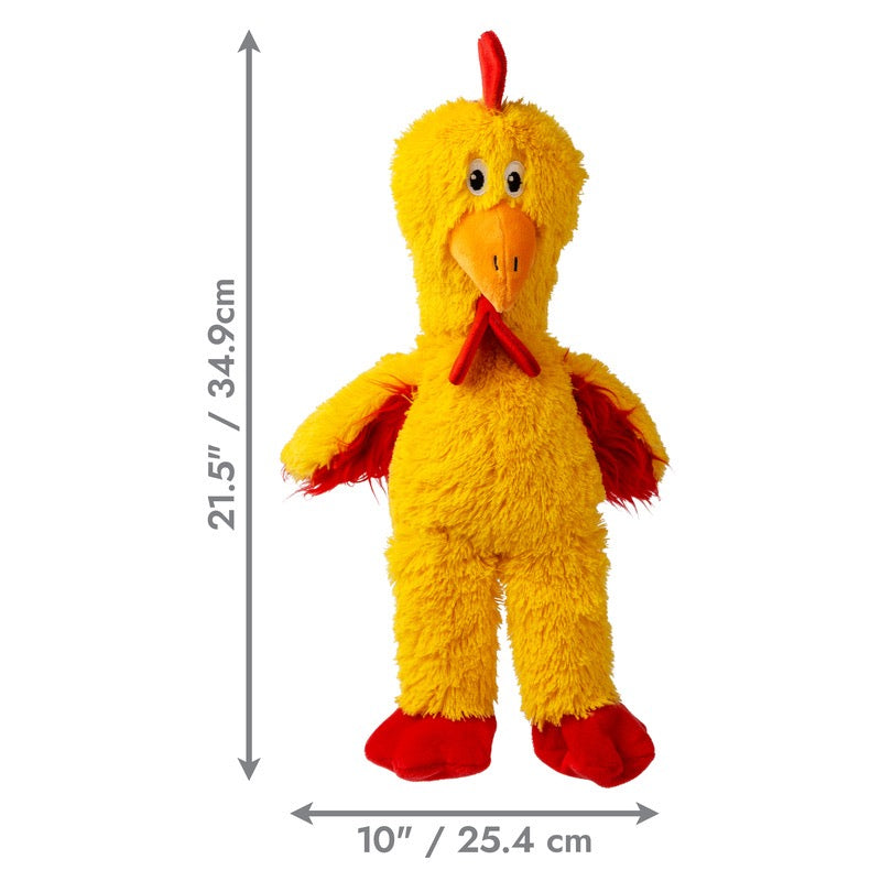 Plush Chicken Dog Toy with Knotted Rope Skeleton and Squeakers