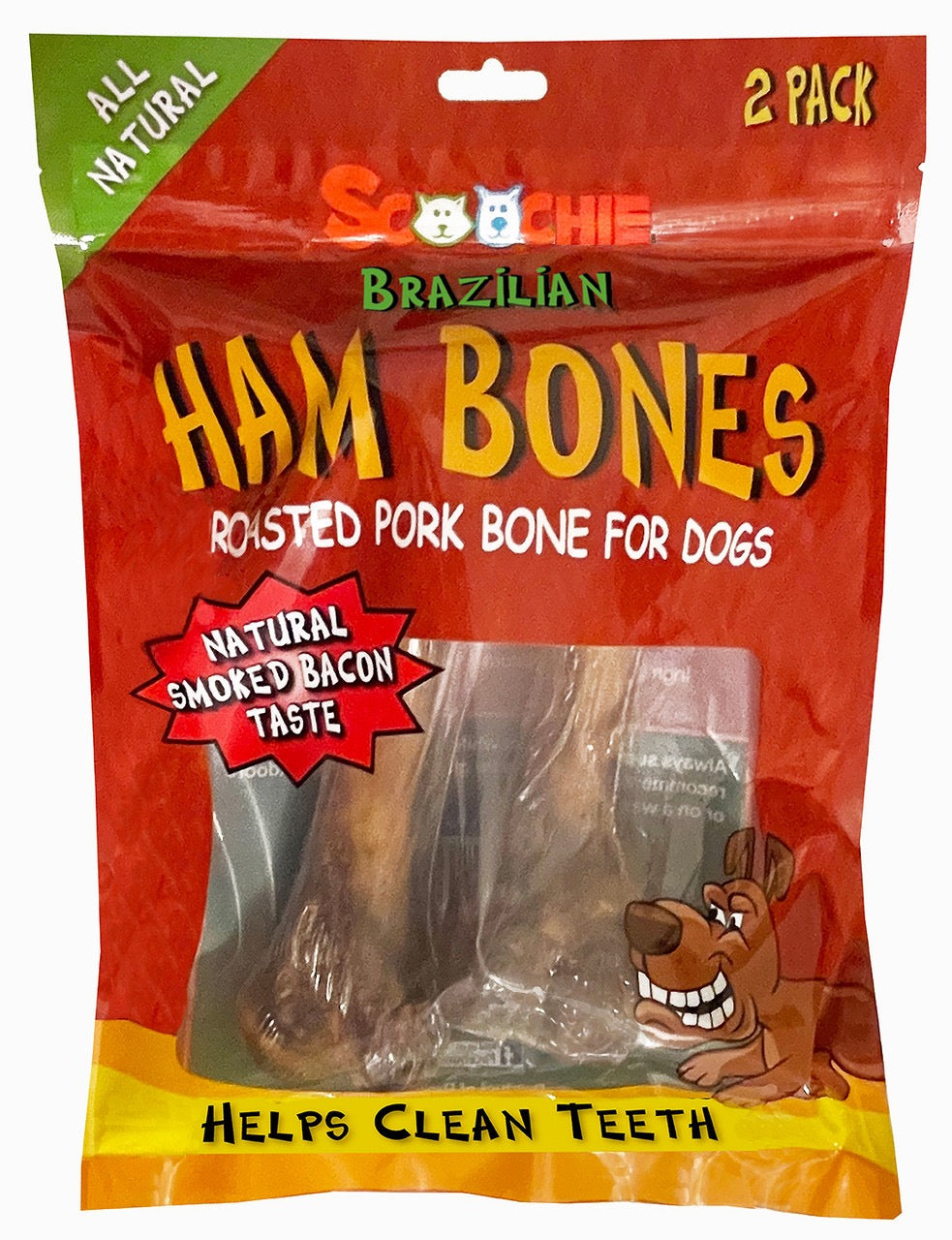 Brazilian Pork Femur Ham Bones for Dogs, 2-Pack