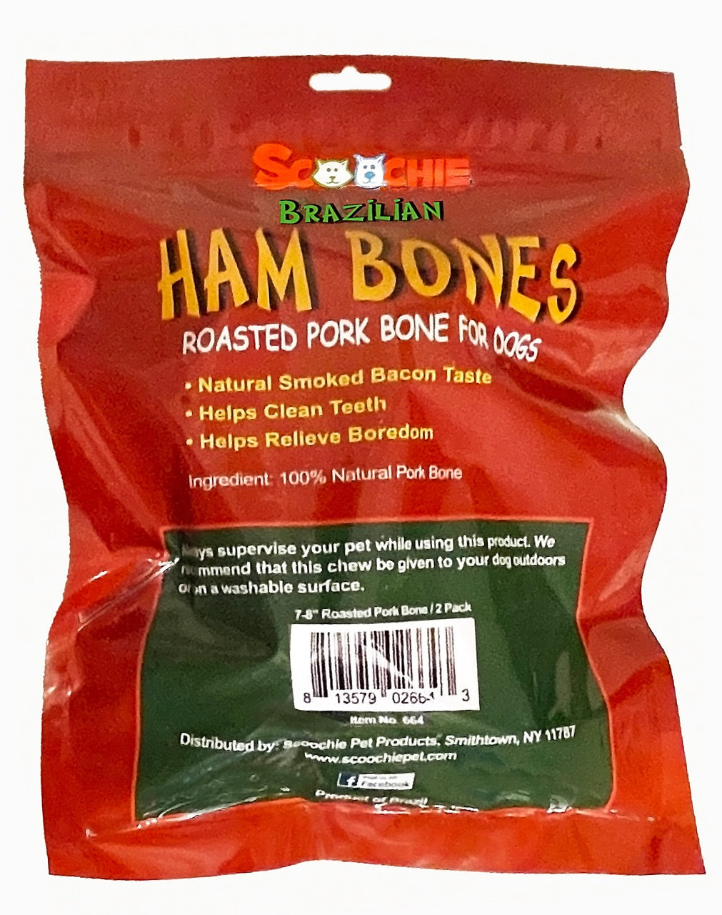 Brazilian Pork Femur Ham Bones for Dogs, 2-Pack