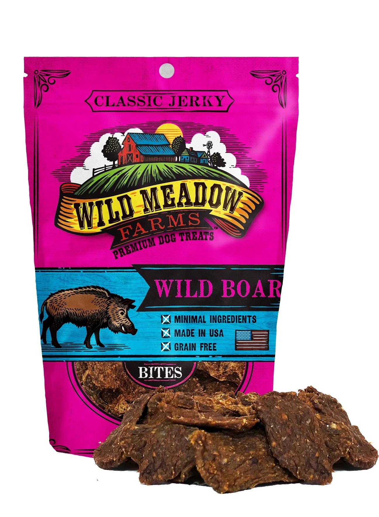 Classic Jerky Wild Boar Dog Treats, Limited Ingredient Recipe