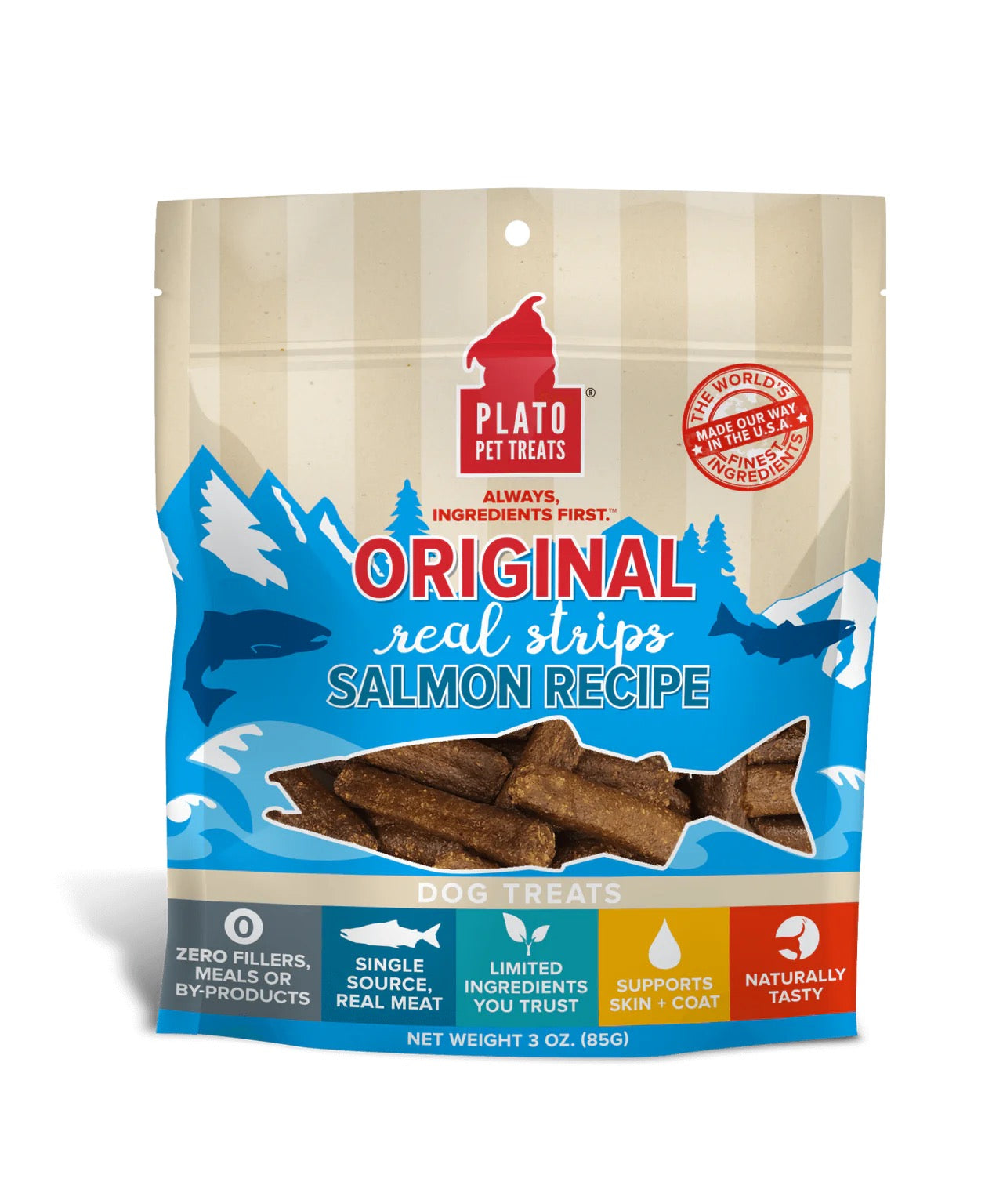 Real Strips Salmon Soft Dog Treats with Brown Rice