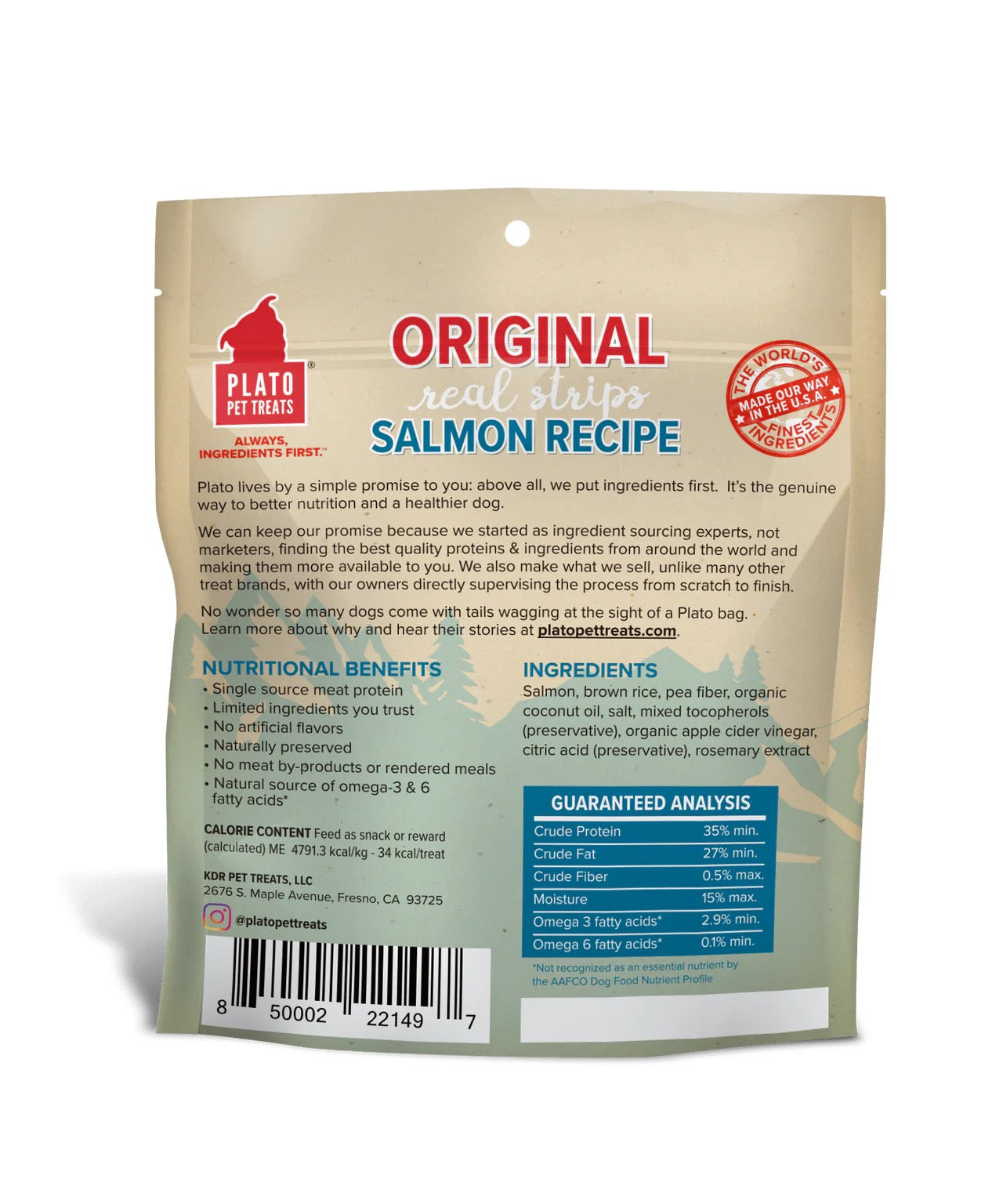 Real Strips Salmon Soft Dog Treats with Brown Rice