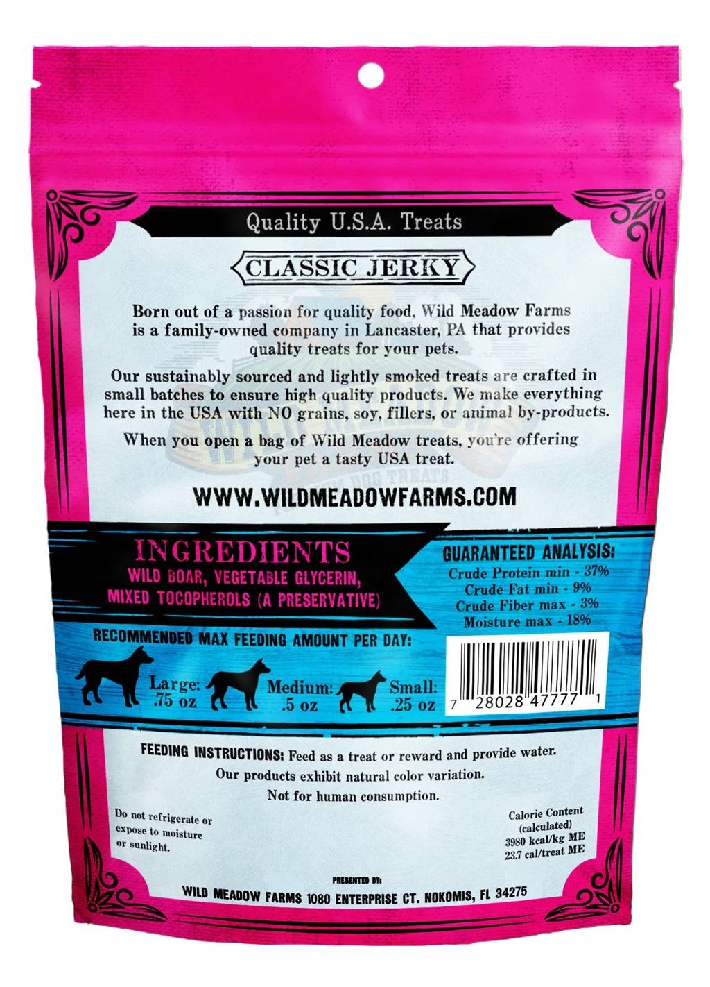Classic Jerky Wild Boar Dog Treats, Limited Ingredient Recipe