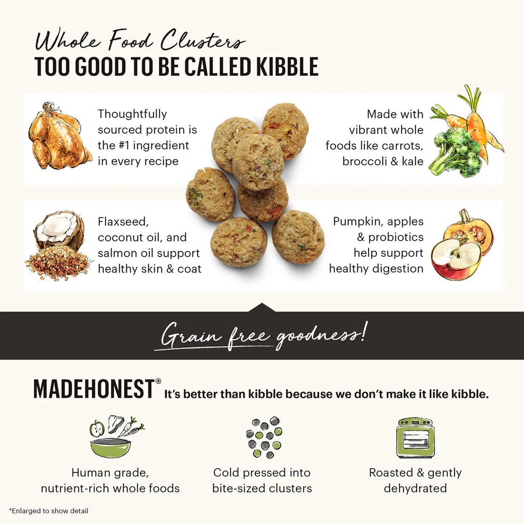 Grain-Free Beef Clusters Dry Dog Food with Vegetables & Fruits