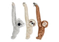 Plush Dog Toy with Hidden Rope and Squeaker