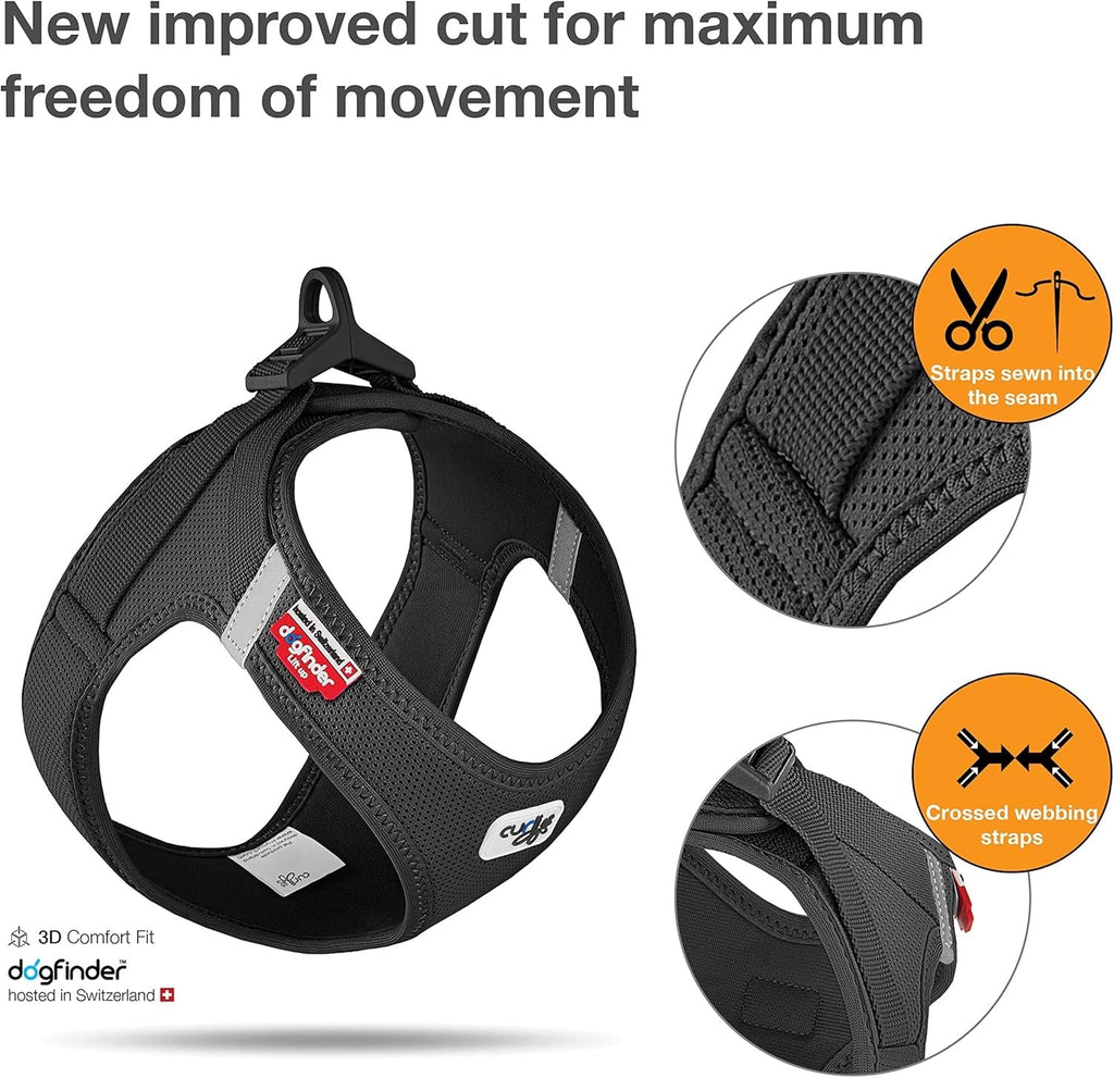 curli Clasp Dog Harness with Lightweight Air Mesh and Reflective Trim