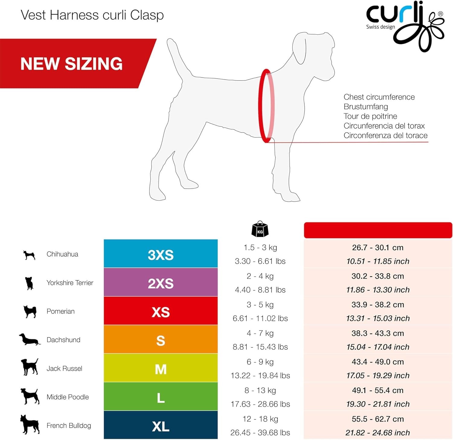 curli Clasp Dog Harness with Lightweight Air Mesh and Reflective Trim