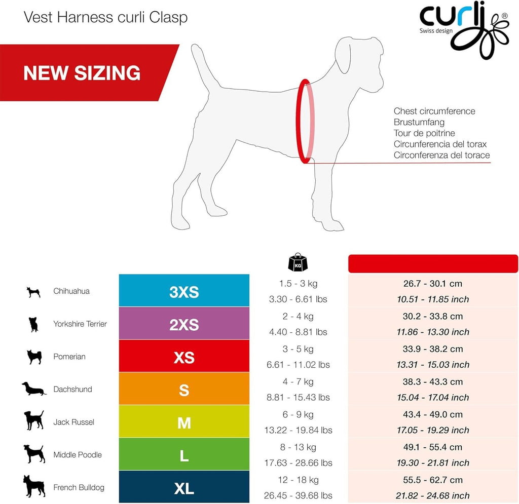 curli Clasp Dog Harness with Lightweight Air Mesh and Reflective Trim