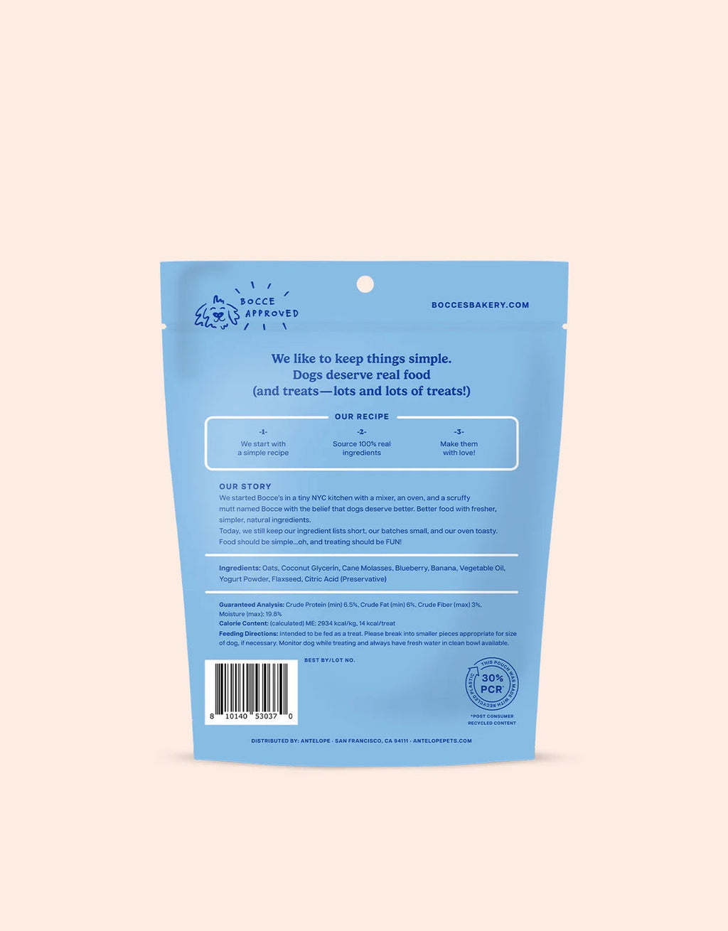 Berry Yogurt Smoothie Dog Treats with Blueberry & Banana, Wheat-Free