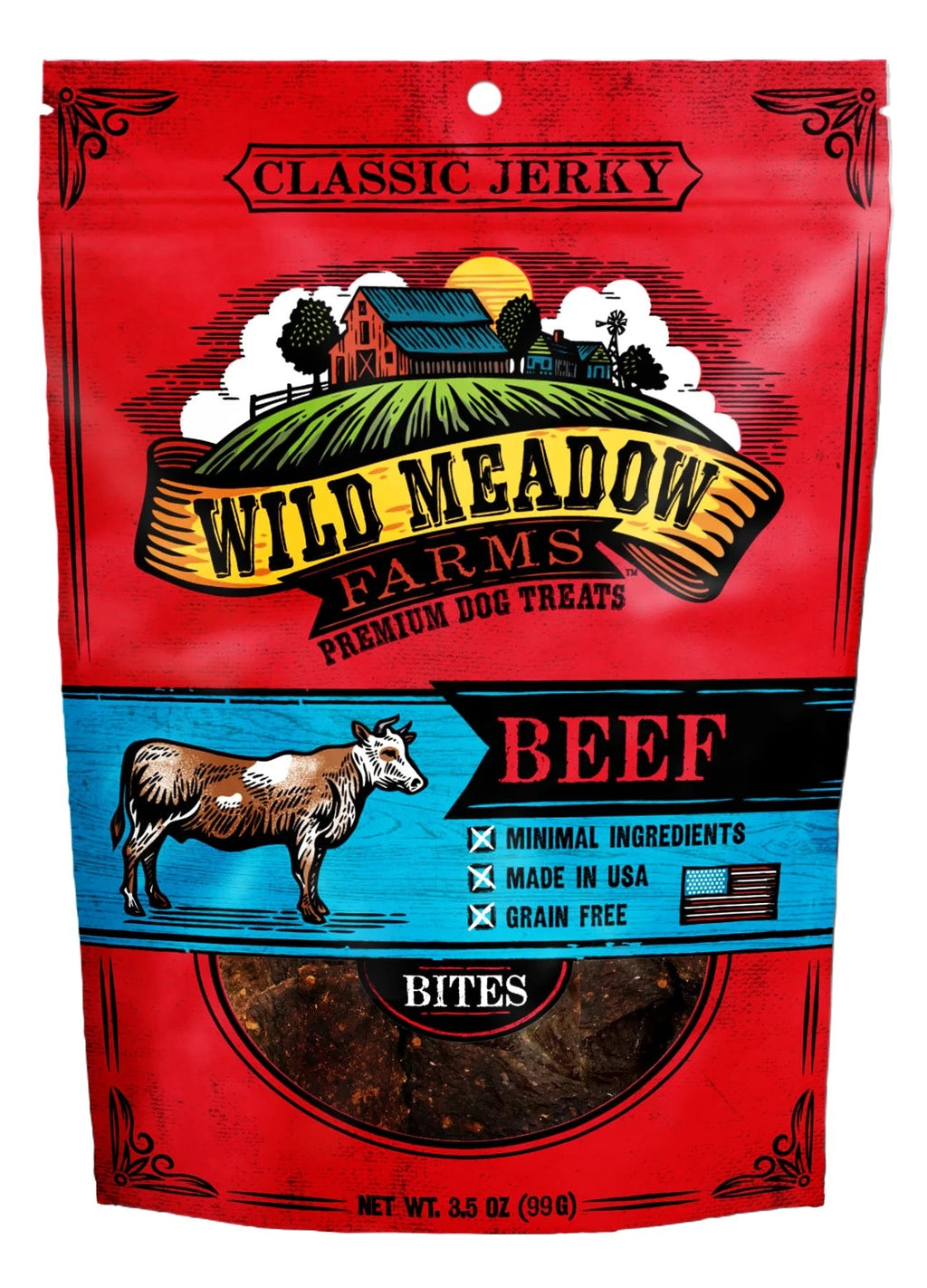 Classic Jerky Beef Bites Dog Treats – Soft, All-USA Made