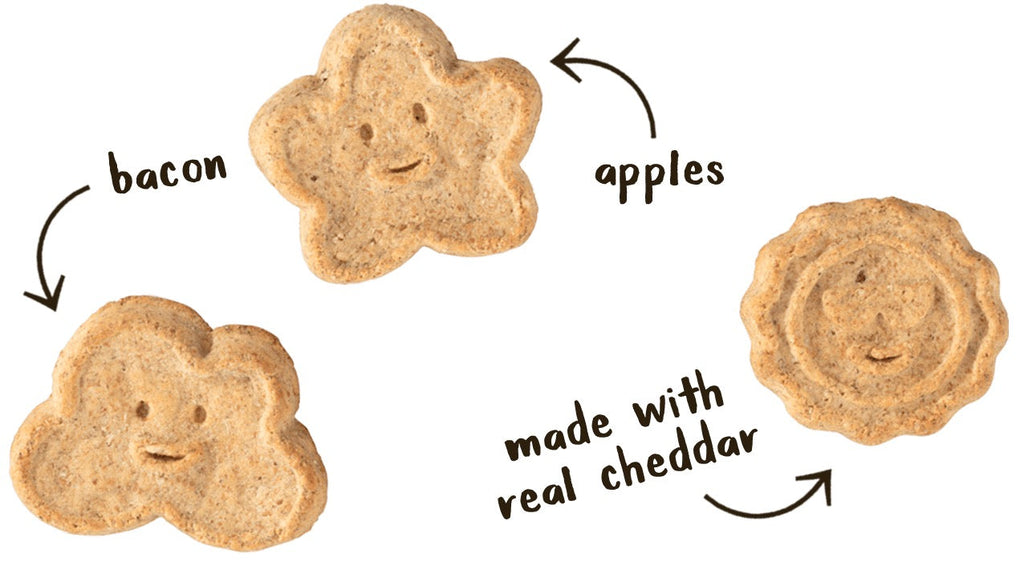 Oven-Baked Dog Treats with Bacon, Cheese & Apples