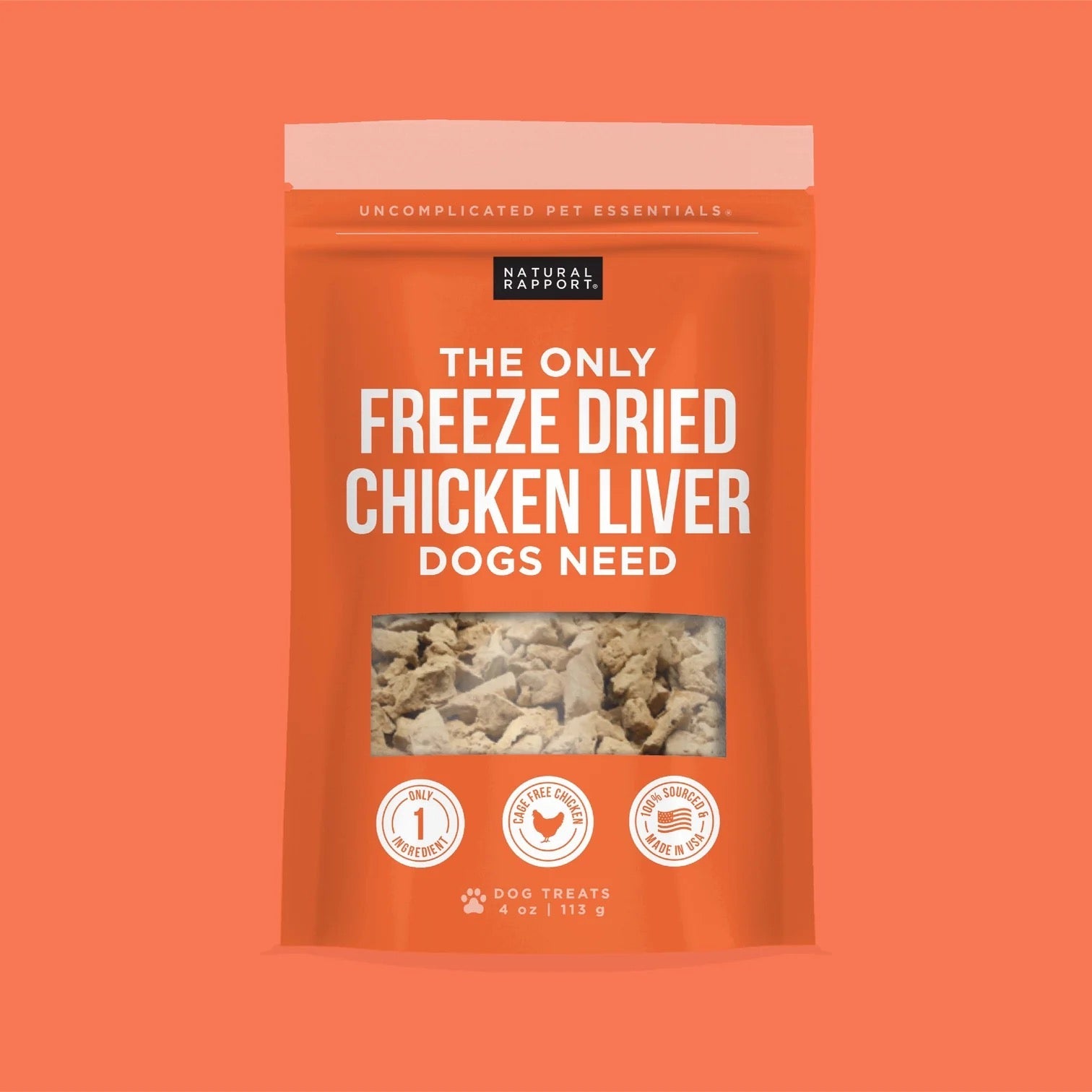 Freeze-Dried Chicken Liver Dog Treats – Single Ingredient