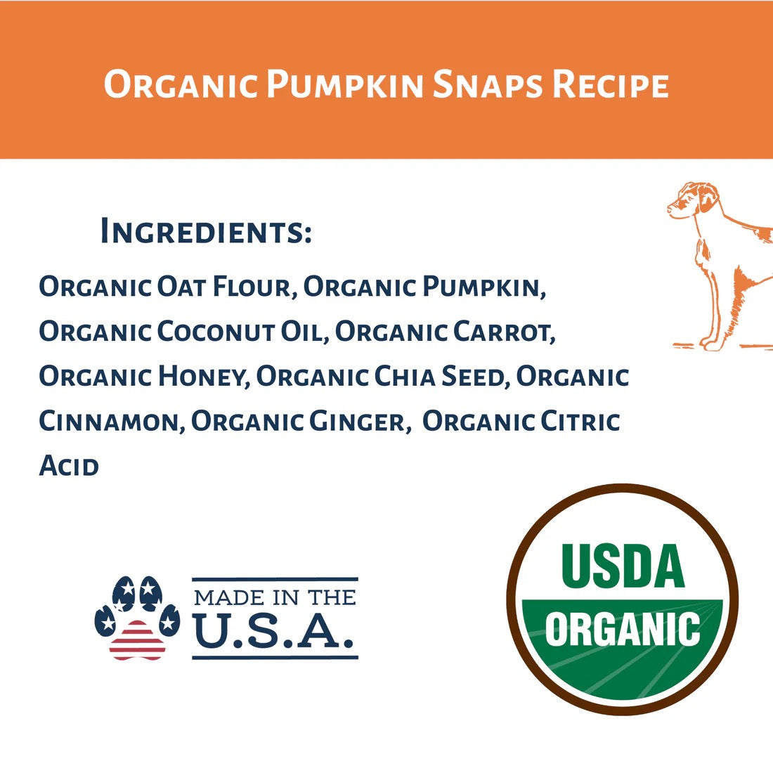Organic Pumpkin & Carrot Dog Treats with Ginger and Cinnamon