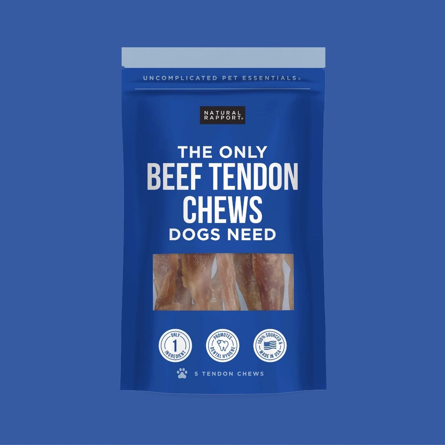 Beef Tendon Chews for Dogs – Single-Ingredient, Slow-Roasted Treats