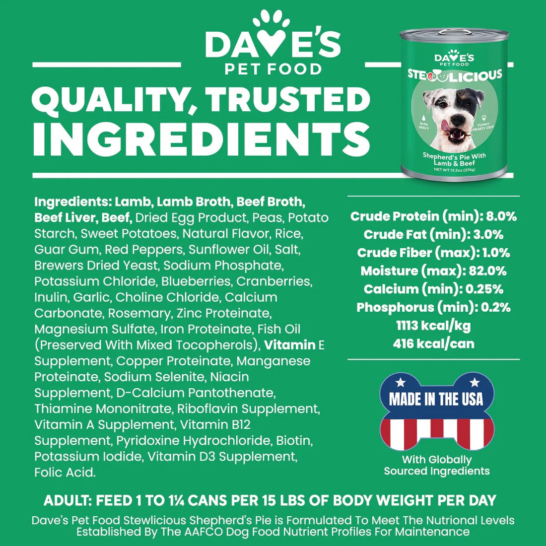 Grain-Free Lamb & Beef Dog Food with Vegetables in Gravy