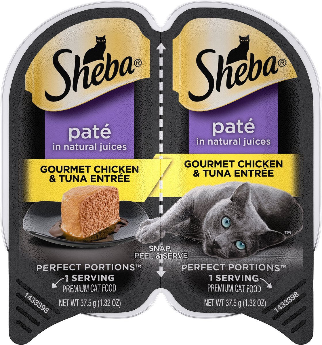 SHEBA Wet Cat Food Paté with Chicken & Tuna, Perfect Portions