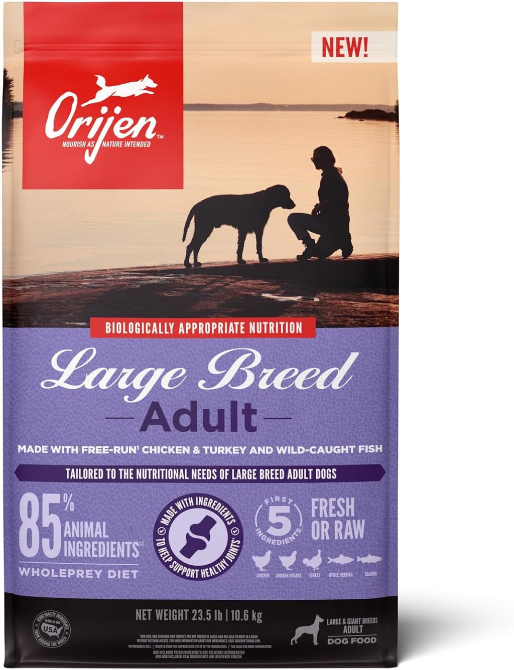 Large Breed Adult Dog Food with Chicken, Turkey & Fish