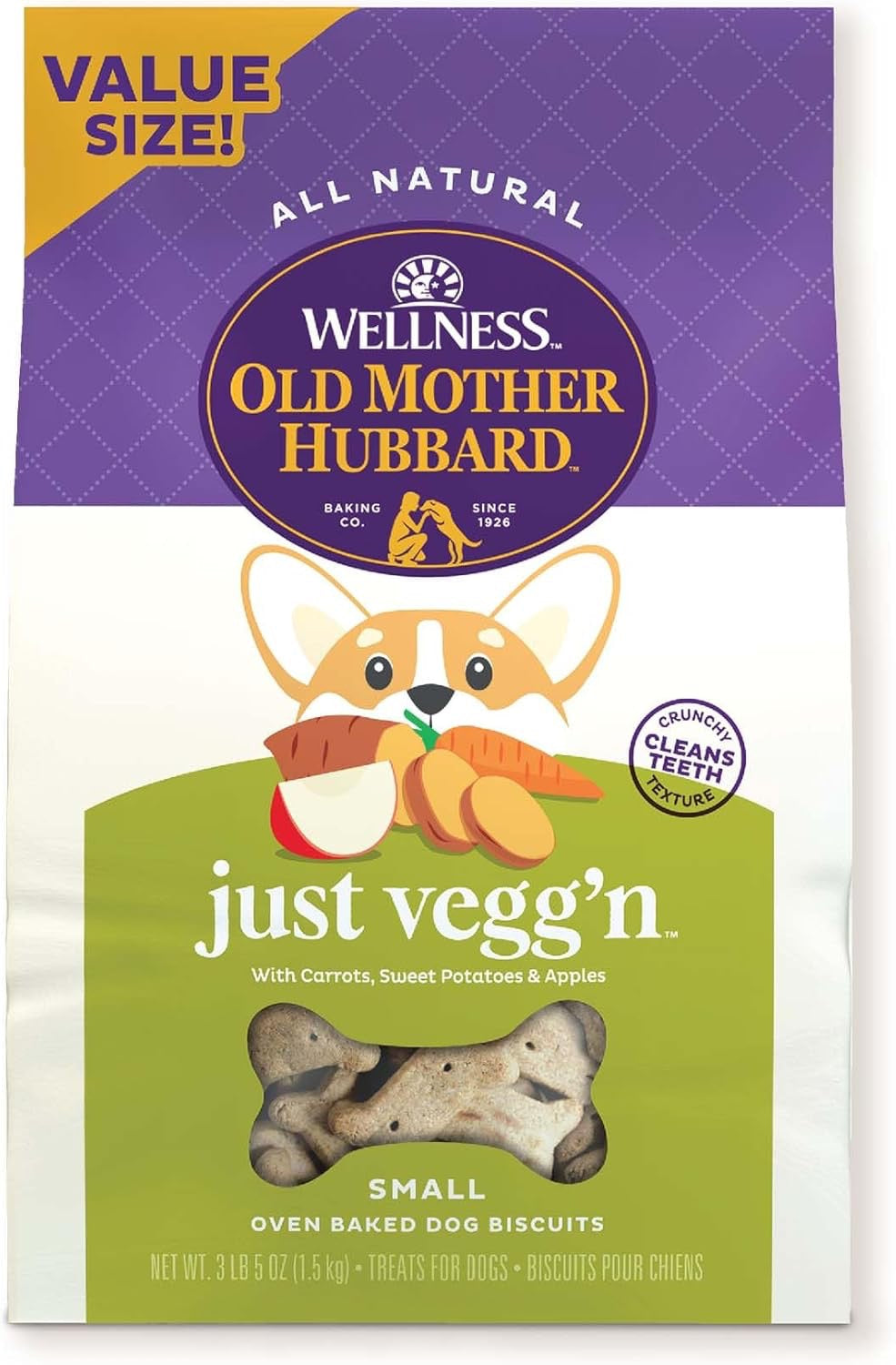 Small Just Vegg'N Crunchy Dog Biscuits with Carrots & Apples