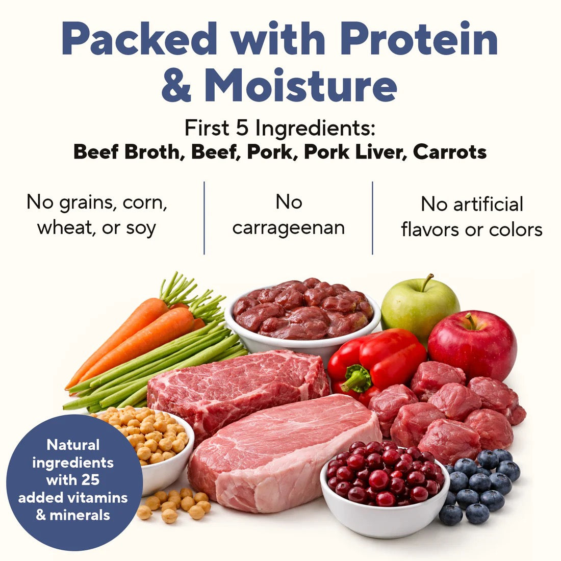 Grain-Free Beef & Pork Dog Food with Vegetables in Gravy