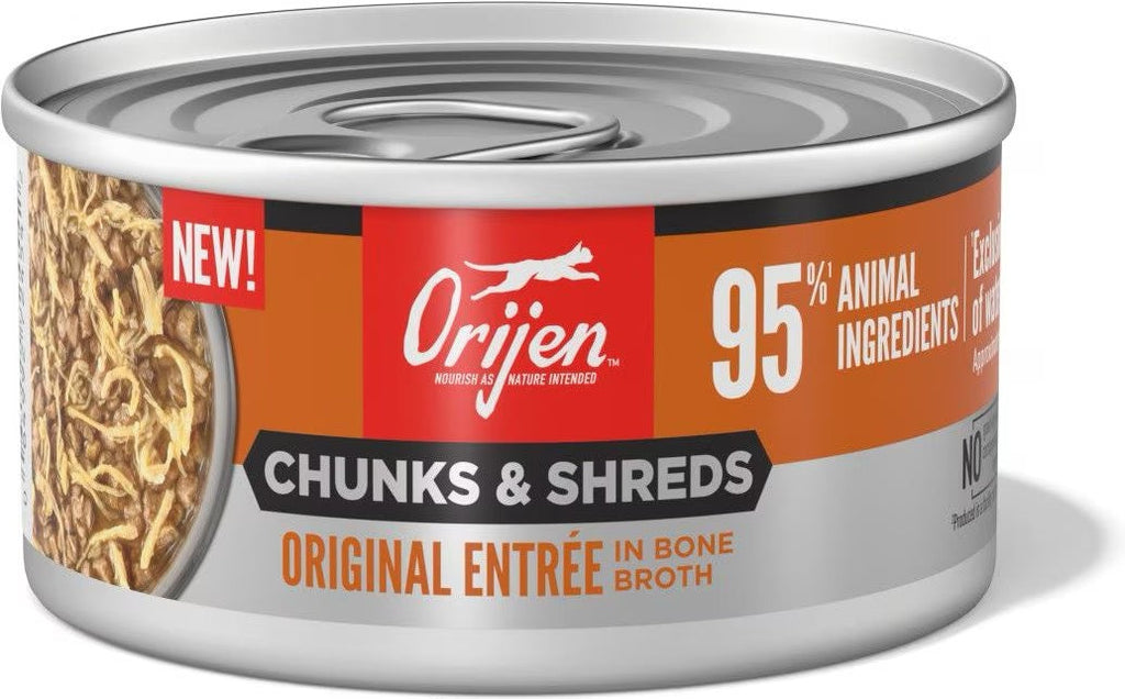 ORIJEN Chunks & Shreds Original Entrée in Bone Broth for Adult Cats