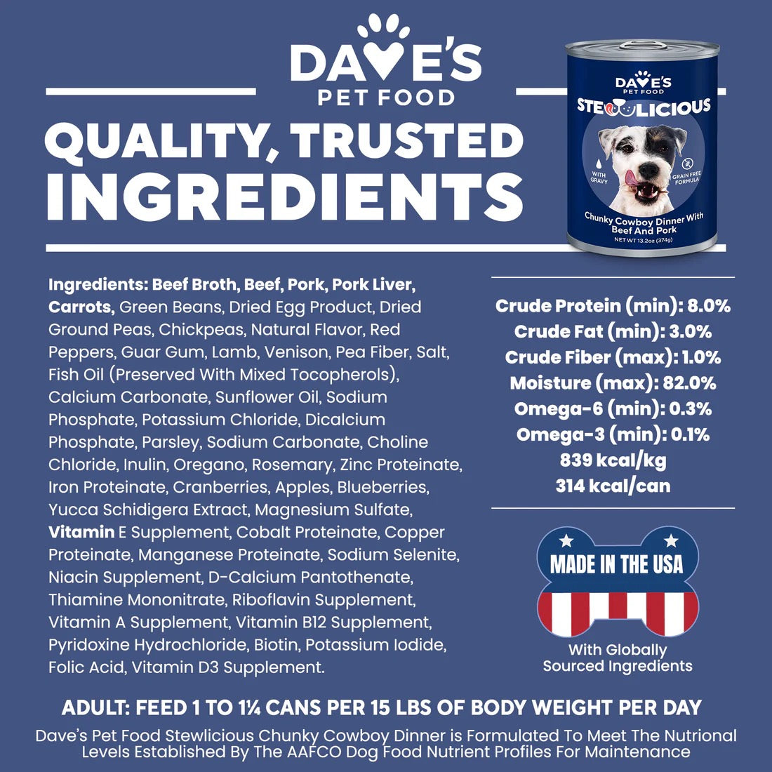 Grain-Free Beef & Pork Dog Food with Vegetables in Gravy