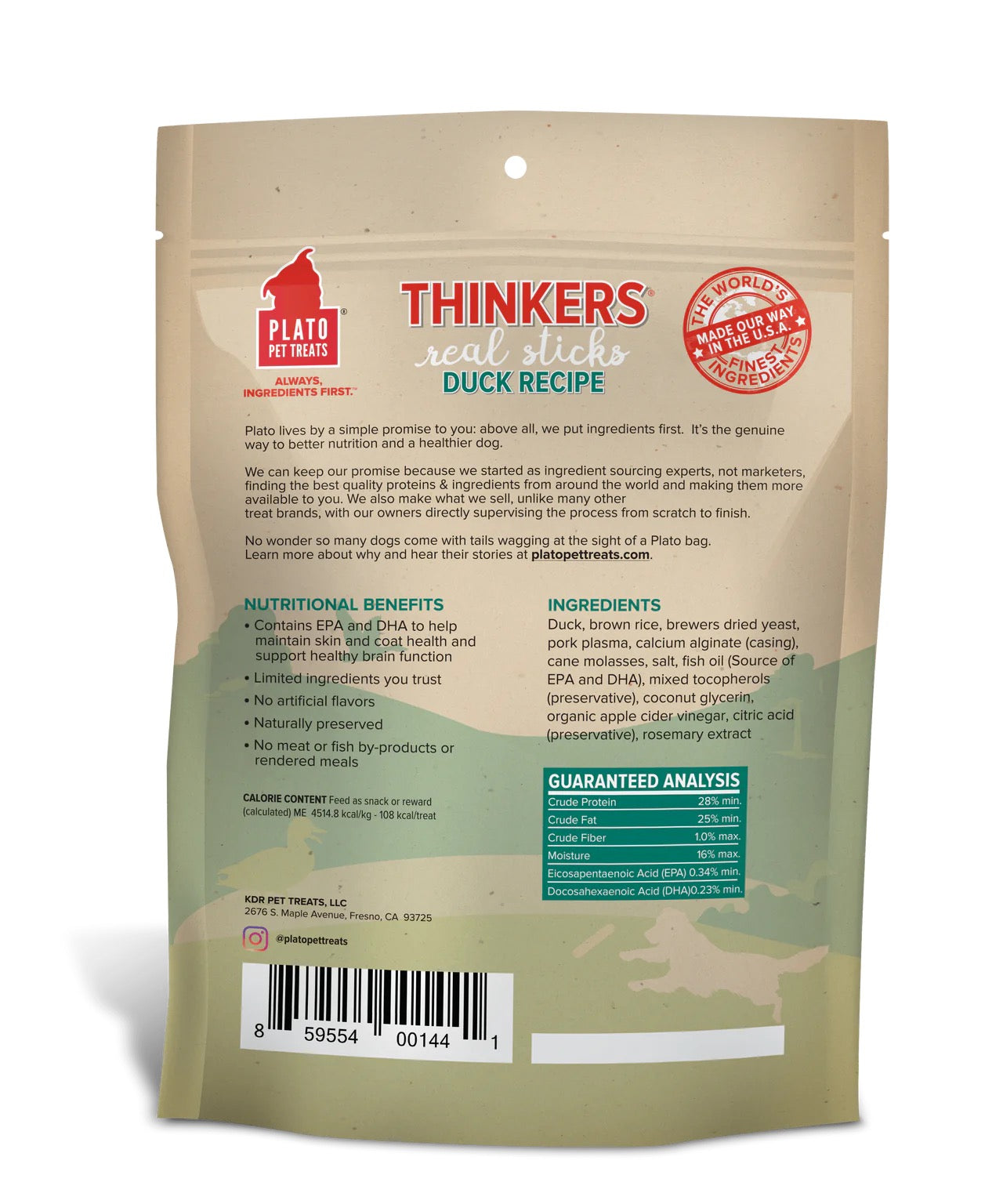 Duck Dog Treat Sticks with EPA & DHA, Grain-Free, Limited Ingredient