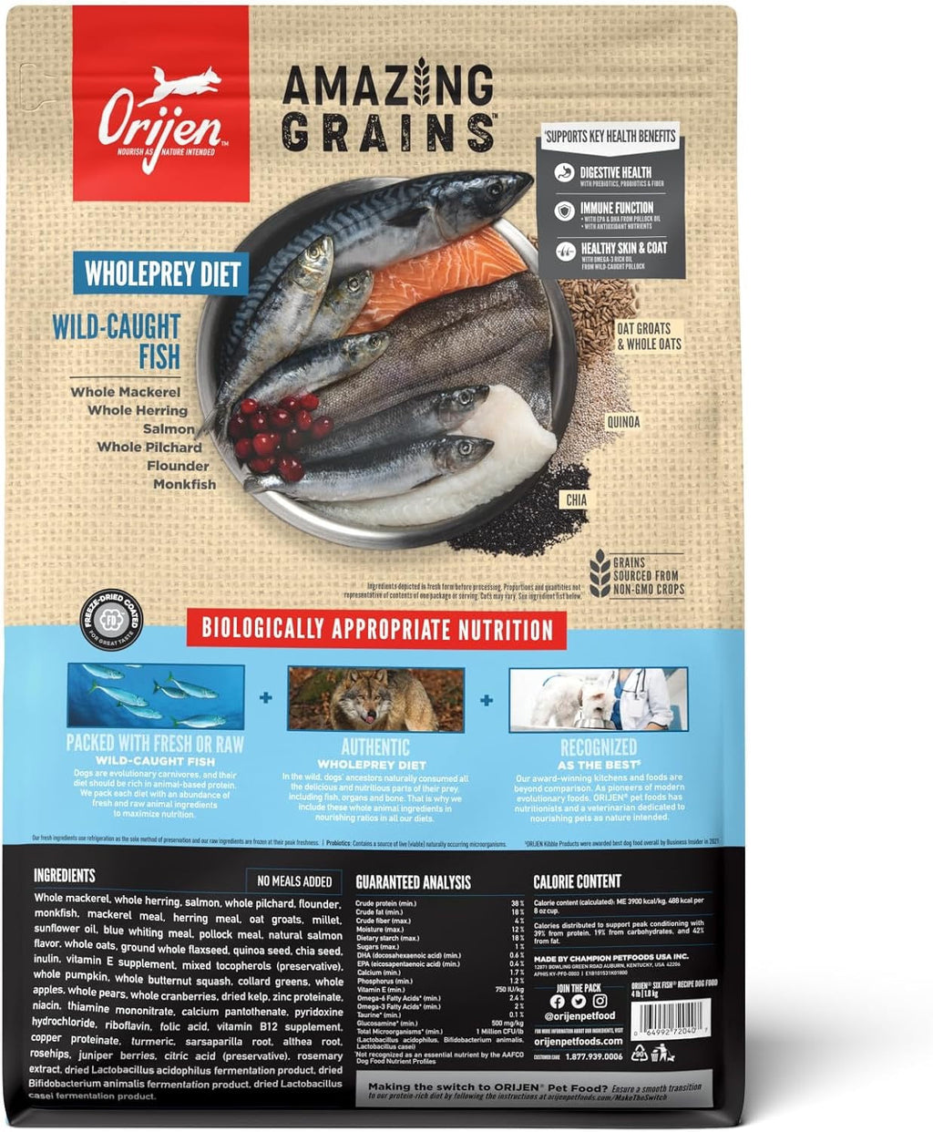 ORIJEN Six Fish with Amazing Grains Dry Dog Food