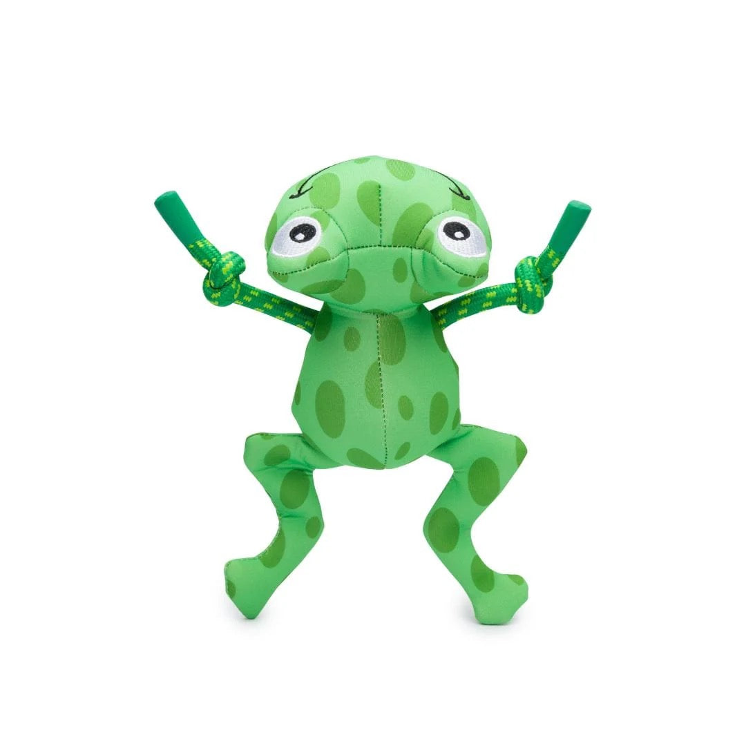 Frog Dog Float Toy with Neoprene Shell and Recycled Rope Legs