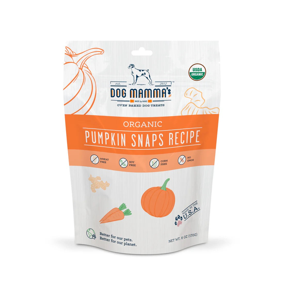 Organic Pumpkin & Carrot Dog Treats with Ginger and Cinnamon