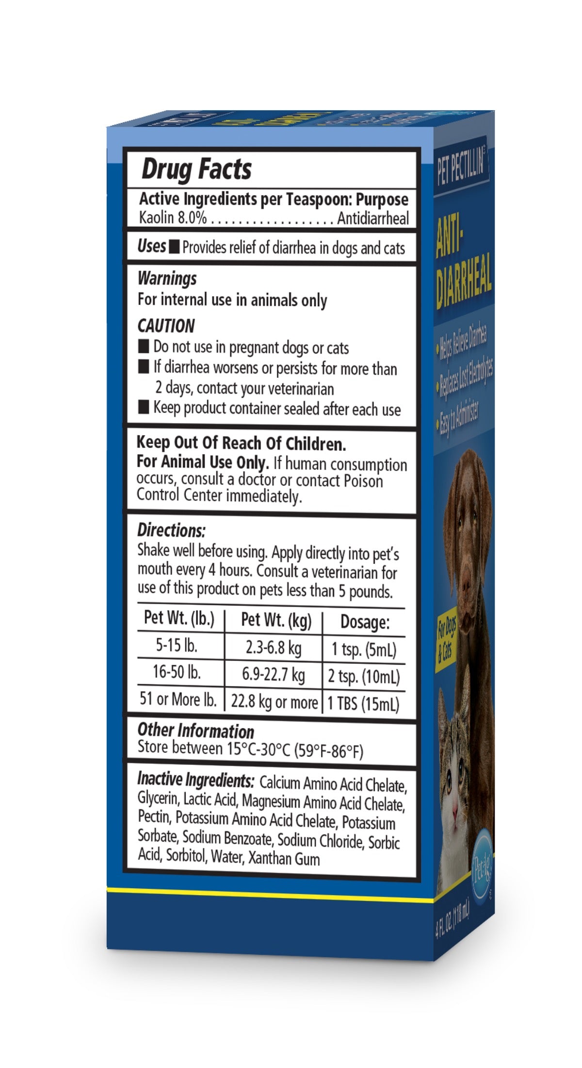 Anti-Diarrheal for Dogs and Cats with Electrolytes, Vanilla Flavor