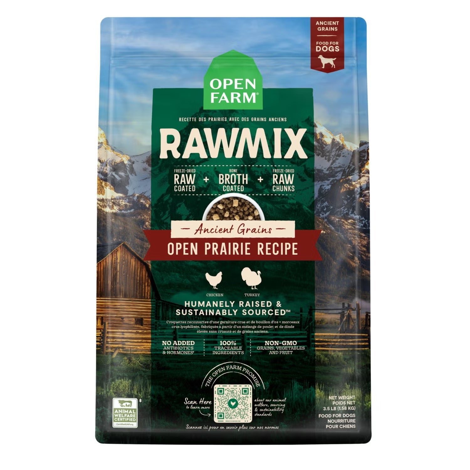 Chicken & Turkey Freeze-Dried Raw Dog Food with Ancient Grains