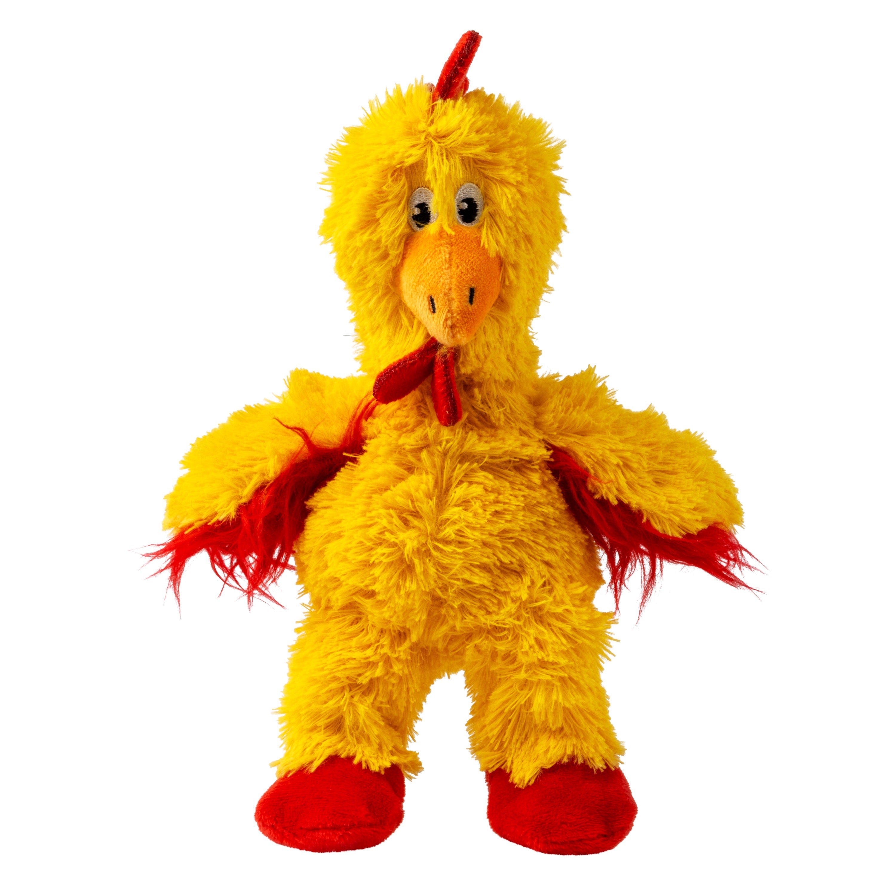 Plush Chicken Dog Toy with Knotted Rope Skeleton and Squeakers