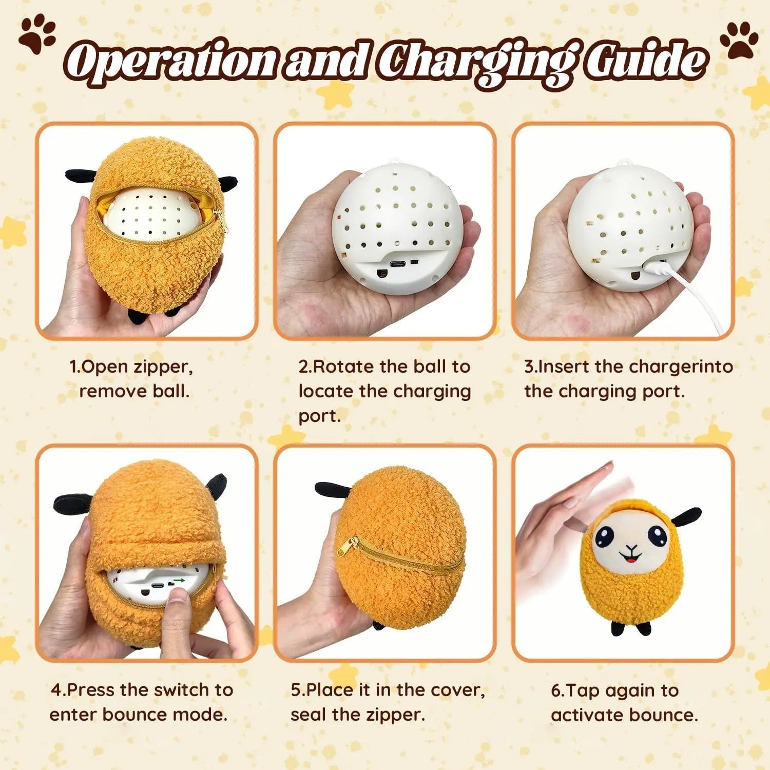 Interactive Moving Dog Ball – Rechargeable Plush Toy